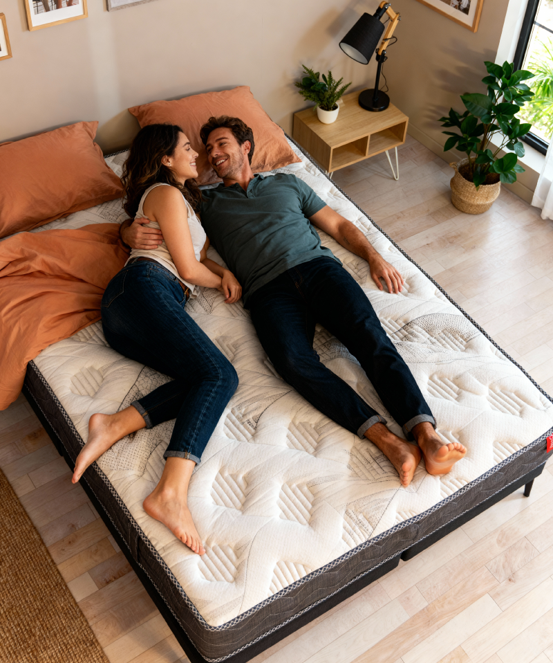 Matelas Masseö – Ressorts ensachés, latex naturel & mémoire de forme