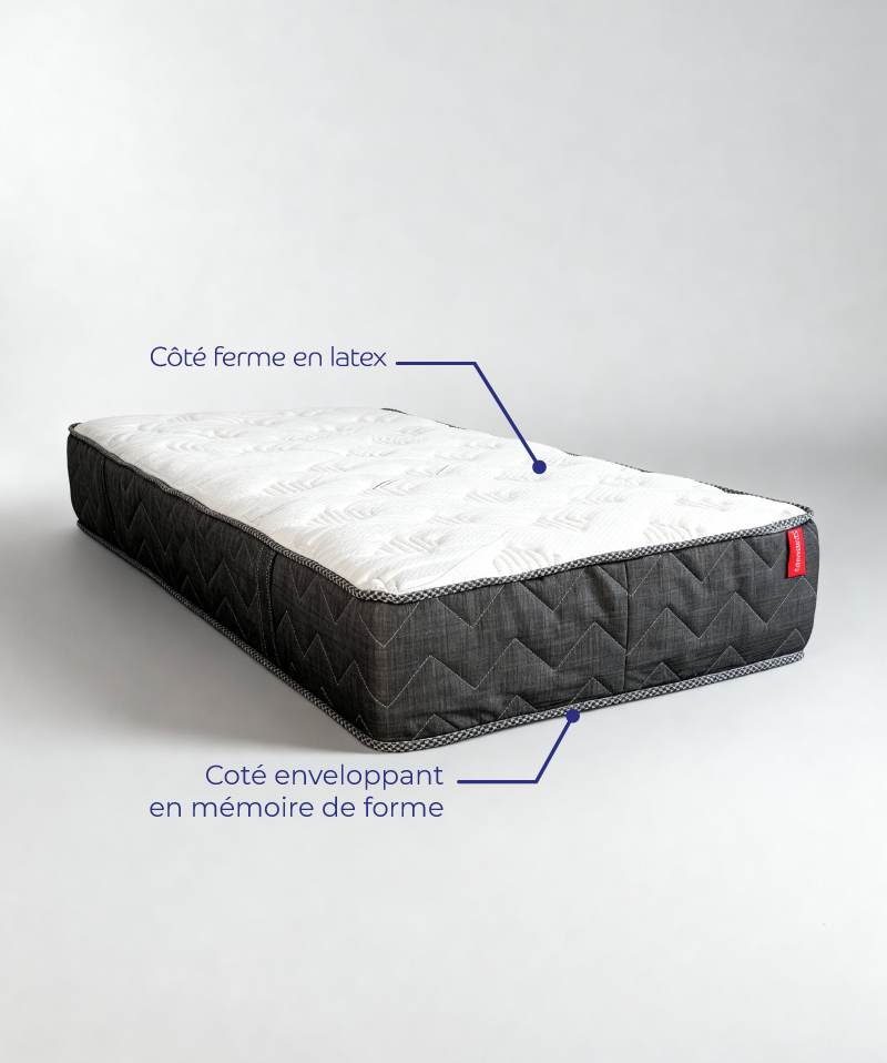 Matelas Masseö – Ressorts ensachés, latex naturel & mémoire de forme