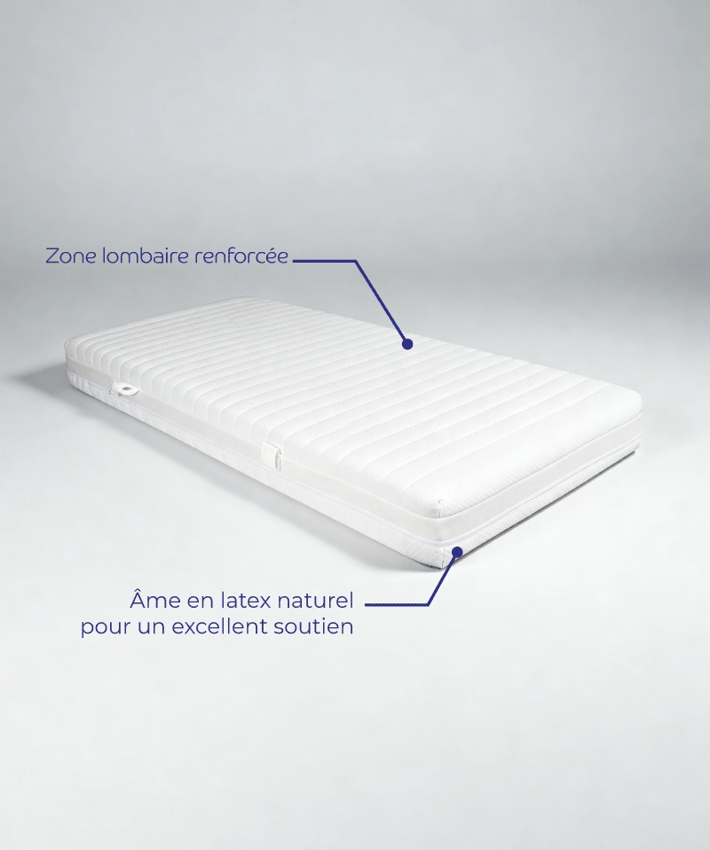 Matelas Bergamo – Latex naturel, soutien ferme 7 zones