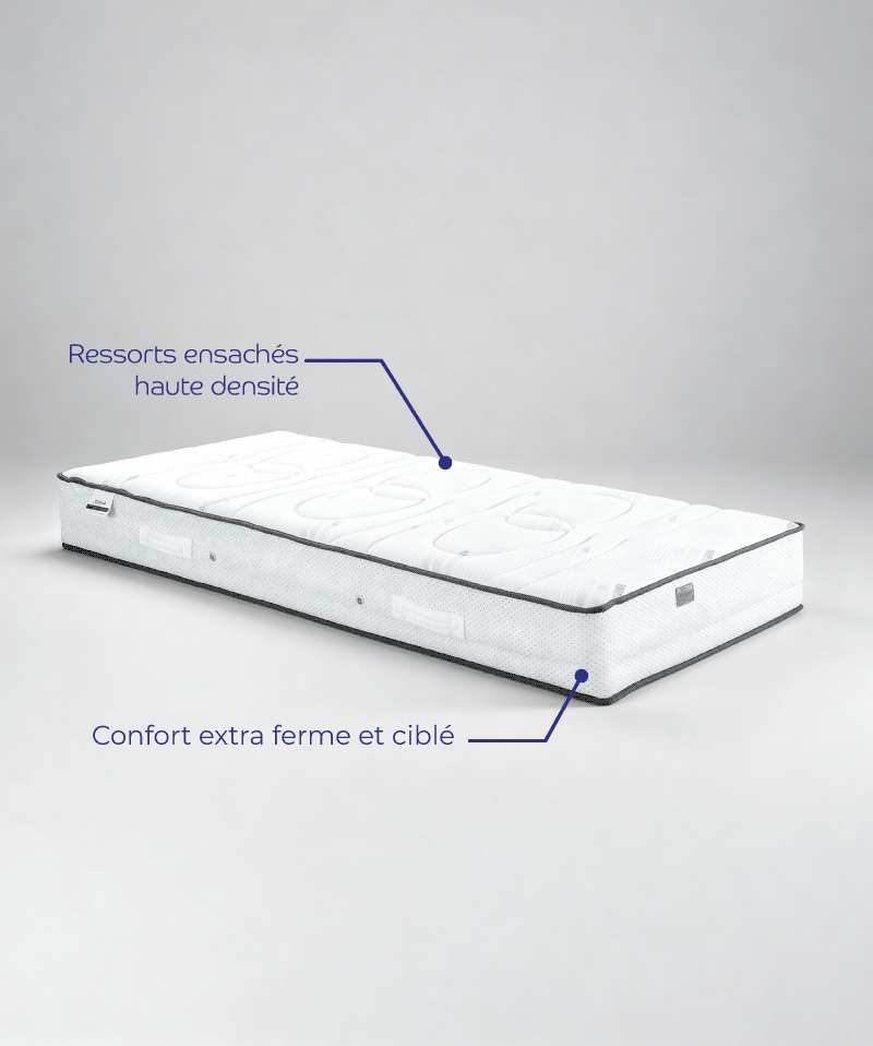 Matelas Manon – Ressorts ensachés & confort extra-ferme