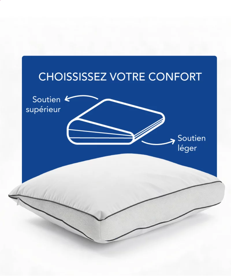 Oreiller Duö - Deux hauteurs pour un sommeil précis