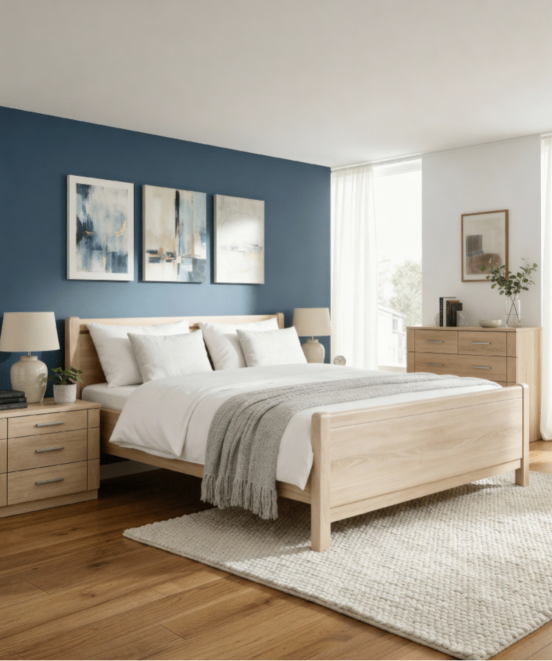 Lit Valencia – Style contemporain en finition bois