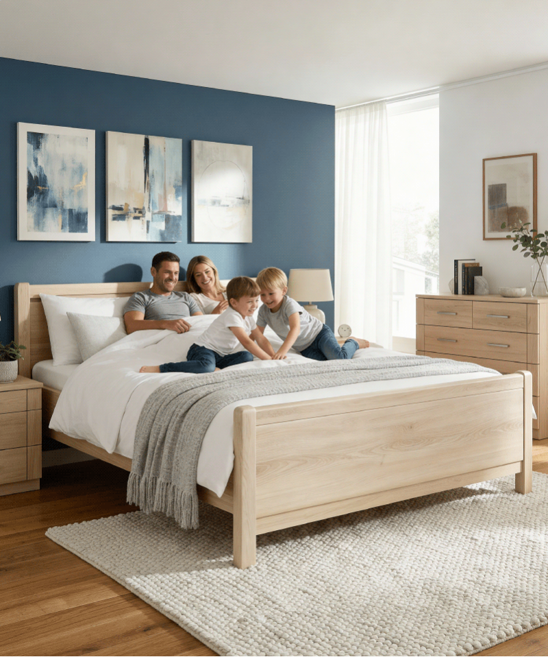 Lit Valencia – Style contemporain en finition bois