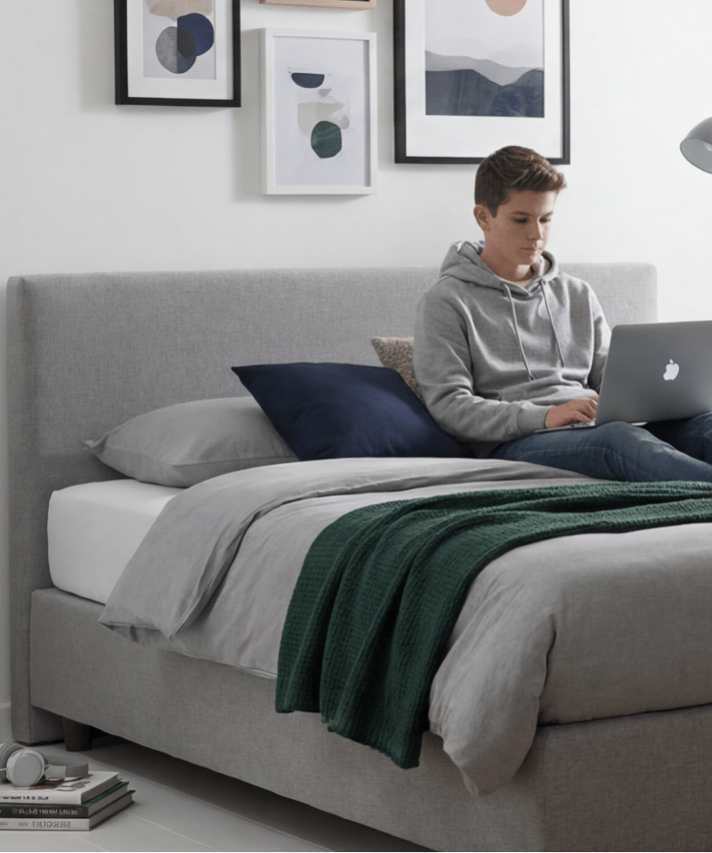 Lit Coffre Madrid – Sommier intégré et coffre de rangement