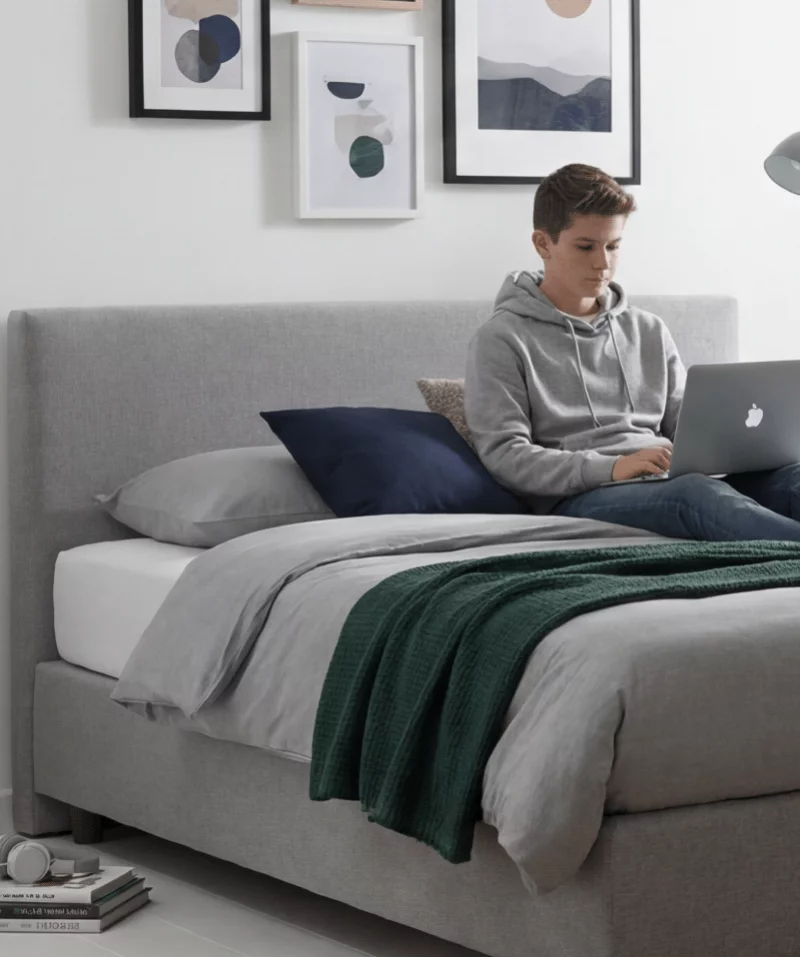 Lit Coffre Madrid – Sommier intégré et coffre de rangement