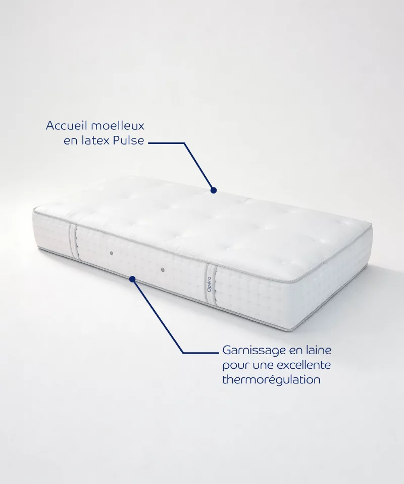 Matelas Opéra – Confort équilibré & latex Pulse artisanal