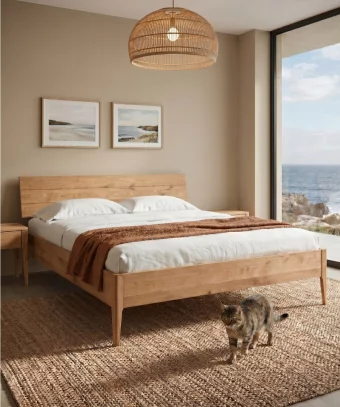 Lit Kaia – Chêne massif et design naturel
