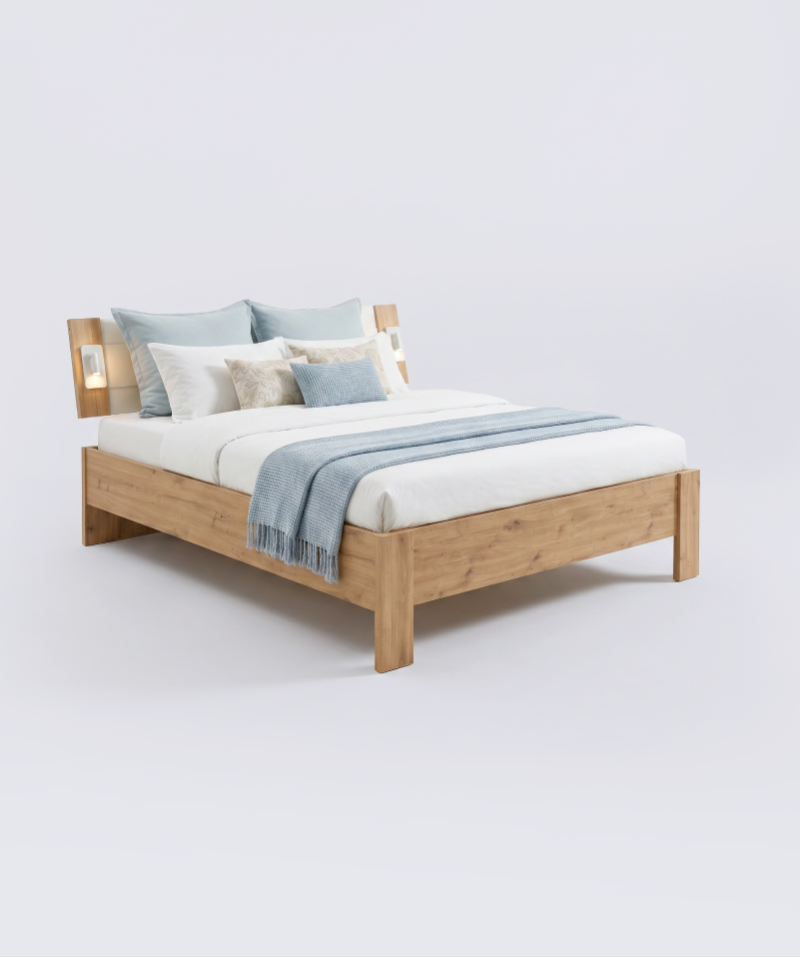 Lit Oryona – Design lumineux et finition bois moderne