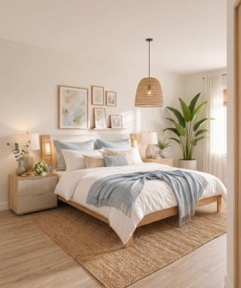 Lit Oryona – Design lumineux et finition bois moderne