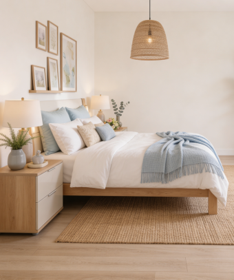 Lit Oryona – Design lumineux et finition bois moderne