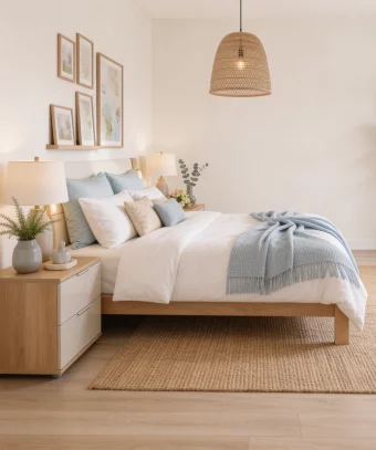 Lit Oryona – Design lumineux et finition bois moderne