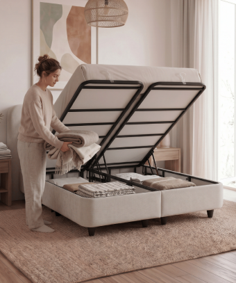 Lit coffre Sönara – Rangement intégré et structure robuste