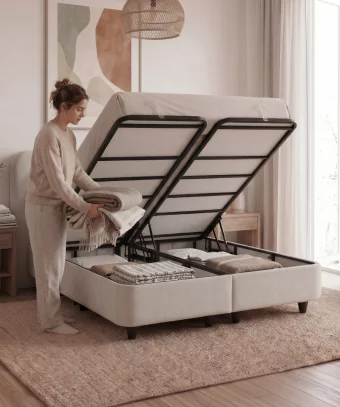 Lit coffre Sönara – Rangement intégré et structure robuste