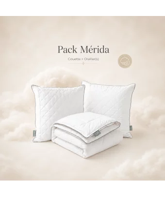 Pack Mérida - Oreiller(s) + Couette en laine mérinos bio