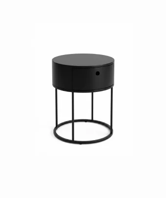 Chevet Onyx – Design rond et finition noire élégante