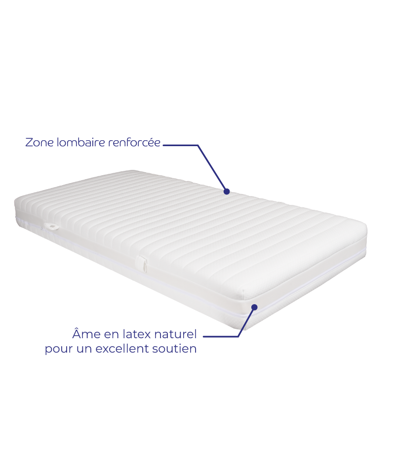 Matelas Bergamo – Latex naturel, soutien ferme 7 zones