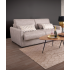 Canapé convertible Oregon – Matelas intégré pour un vrai confort de nuit : Largeur:140, Longueur:200, Coloris:Tissus Beige - Navaro 27