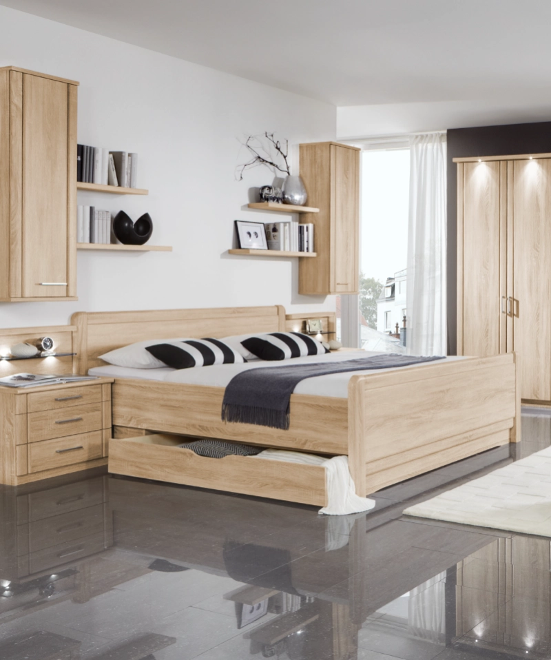 Lit Valencia – Style contemporain en finition bois