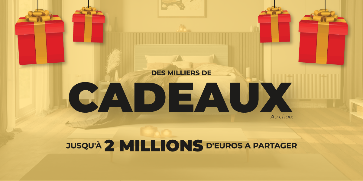 Image de campagne décrivant l'offre jusqu'à 2 millions de cadeaux
