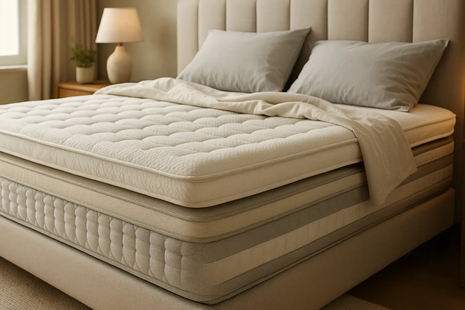 Matelas avec un surmatelas dessus