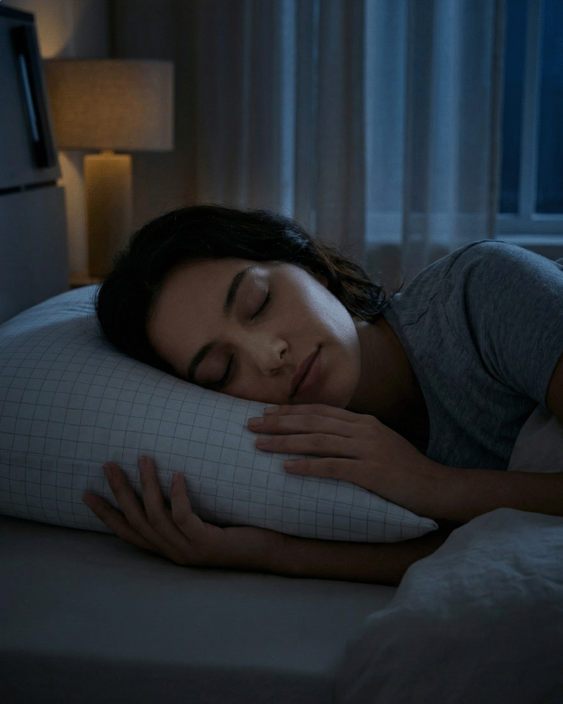 femme endormie paisiblement sur son oreiller Kirelax