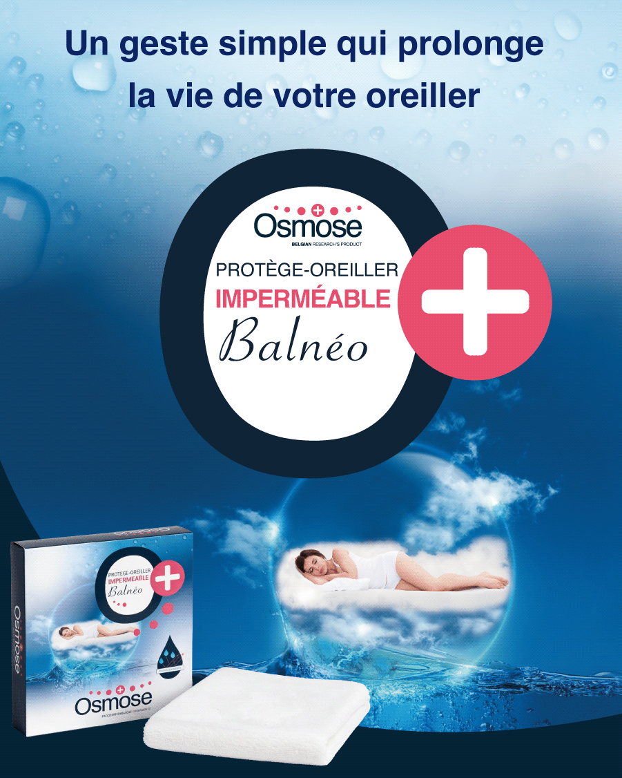 Visuel du protège Oreiller Balnéo mettant en avant l'hygiène et la protection